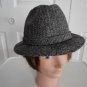 Vintage Grey Harris Tweed Fedora Men Hat 7 56 cm 21 7/8 in Stetson Gun Club
