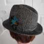 Vintage Grey Harris Tweed Fedora Men Hat 7 56 cm 21 7/8 in Stetson Gun Club