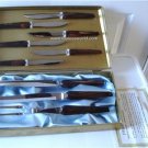 Vintage Brown Bakelite Carving Set Flatware Empire & 6 Steak Knives