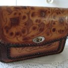Vintage Tan Hand Tooled Flower Design Genuine Leather Purse Vintage Tan Hand Tooled Flower Design Genuine Leather Purse