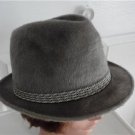 Vintage  Light Grey FurFelt Fedora Hat 7 1/8 Med 23 1/2 in Biltmore Panda