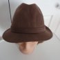 Vintage brown suedine men hat fedora L, 7&Acirc;&frac14; 58cm, 22 5/8 in Biltmore