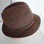 Vintage brown suedine men hat fedora L, 7&Acirc;&frac14; 58cm, 22 5/8 in Biltmore