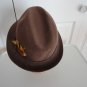Vintage brown suedine men hat fedora L, 7&Acirc;&frac14; 58cm, 22 5/8 in Biltmore