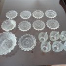 Vintage 16 pieces Lot Cups, Saucers ect. Clear Glass  China Pearlware 50's