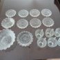 Vintage 16 pieces Lot Cups, Saucers ect. Clear Glass  China Pearlware 50's