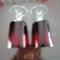 Vintage Ruby Red Arcoroc 2 Water Glass Footed France
