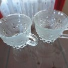 Vintage 2 cups Clear Glass  China Pearlware 50's