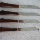 Vintage 4 pcs Brown Bakelite Steak Knives  60`s Fuller