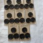Vintage Lot Black 8 Cards/3 Buttons 1¼ inch 4 holes Shield Brand MadeCanada