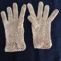 Vintage Beige Crocheted Net Wristies Gloves Size Med Lenght 7 Inches France