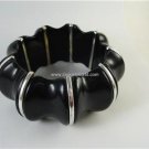 Vintage Black Stretchy Lucite Bangle Bracelet 60's
