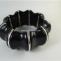 Vintage Black Stretchy Lucite Bangle Bracelet 60's