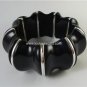 Vintage Black Stretchy Lucite Bangle Bracelet 60's