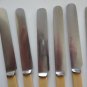 Vintage White Galalith 6 Knives Butter Spreader Flatware Charles Barber