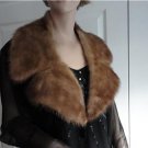 Vintage Gorgeous Medium Brown Mink Fur Collar