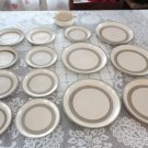 Vintage Laurentian Art Pottery 15 Pcs Lot Plates Beige/Brown