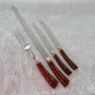 Vintage 4pcs Lot Bakelite Flatware Bread Knife, Serving Fork, 2  Steak Knives