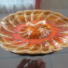 Vintage Orange/Brown Abstract Serving Dish Calif 70's Retro