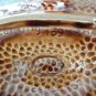 Vintage Orange/Brown Abstract Serving Dish Calif 70's Retro