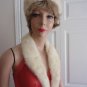 Vintage Genuine White Mink Women Hat Extra Small 20 3/4 in Matching Collar