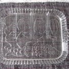 Vintage Clear Glass Embossed Fruits Rectangular Platter