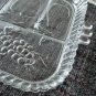 Vintage Clear Glass Embossed Fruits Rectangular Platter