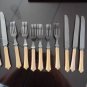 Vintage Yellow Art Deco Design Bakelite Steak Knives/Forks 11 pcs Made Canada