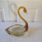 Vintage Swan Art Glass Ashtray/Candy Dish Yellow