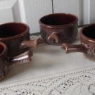 Vintage 4 Mottled Brown Onion Soup Dish Beauceware