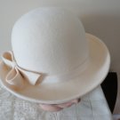 Vintage Cream Doeskin 100% Wool Felt  Women Hat 21 Extra Small