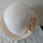 Vintage Cream Doeskin 100% Wool Felt  Women Hat 21 Extra Small
