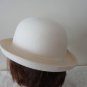Vintage Cream Doeskin 100% Wool Felt Women Hat 21 Extra Small