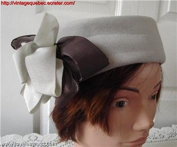 Vintage Light Grey Furf felt Women Hat Andre Small 21&Acirc;&frac12; inches Made in Canada