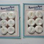 Vintage Lot 2 Cards/6 Buttons ¾ inch 2 holes American Maid Pearls USA Made