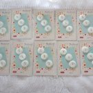 Vintage Lot 10 Cards/3 Buttons ¾ inch 2 holes Blue Bonnet Genuine ABC Pearl NOC
