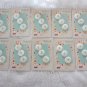 Vintage Lot 10 Cards/3 Buttons ¾ inch 2 holes Blue Bonnet Genuine ABC Pearl NOC