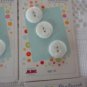 Vintage Lot 10 Cards/3 Buttons ¾ inch 2 holes Blue Bonnet Genuine ABC Pearl NOC