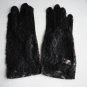 Vintage Black Lace/Mesh Nylon? Women Gloves Size 6½? Lenght 8¼ Inches Japan 60s