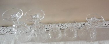 Vintage Crystal d'Arques Lead Crystal Louvre Pattern 5 Pcs Lot Wine, Cordial