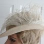 Vintage Beige Wool Felt /Huge Ostrich Feather Women Hat Small 21&Acirc;&frac12;" Georgette CA
