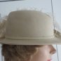 Vintage Beige Wool Felt /Huge Ostrich Feather Women Hat Small 21&Acirc;&frac12;" Georgette CA
