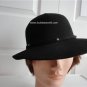 Vintage Black Doeskin Felt Women Hat 22 inches Medium 70's