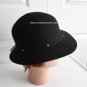 Vintage Black Doeskin Felt Women Hat 22 inches Medium 70's