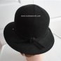 Vintage Black Doeskin Felt Women Hat 22 inches Medium 70's
