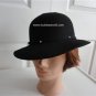 Vintage Black Doeskin Felt Women Hat 22 inches Medium 70's