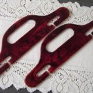 Vintage Brown Swirl Lucite Handles For Purse/Cabas