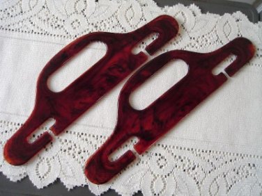 Vintage Brown Swirl Lucite Handles For Purse/Cabas
