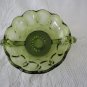 Vintage Green Glass Double Handles Candy Dish 70's