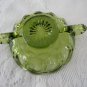 Vintage Green Glass Double Handles Candy Dish 70's